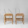 Pair of bamboo and rattan bedside tables from the 1960s, made in Italy