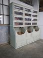 Large haberdashery wall unit with glass drawers, 1950s