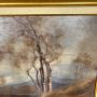 Alberto Cibrario - Antique landscape painting oil on wood, Italy 1910