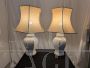 Pair of white porcelain table lamps, Italy 1960s