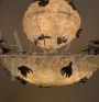 Artistic Murano glass chandelier with black butterflies