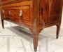 Antique Louis XVI chest of drawers in Rolo inlaid walnut, Italy 18th century