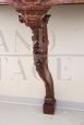 Antique carved mahogany console table with marble top, mid 19th century
