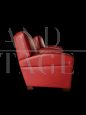 Pair of Frau armchairs model Tabarin in red leather