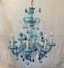 Vintage AVEM chandelier in blue Murano glass
