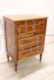 Antique inlaid bedside table or small cabinet from the late 19th century - Louis XVI