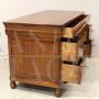 Antique Louis Philippe desk in walnut with drawers, 19th century Italy