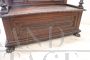 Antique Renaissance style entrance chest in carved walnut, late 19th century
