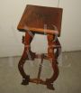 Antique vase holder in walnut wood with lyre legs
