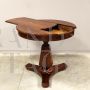 Antique Charles X side table in inlaid walnut, Italy 19th century