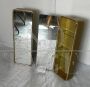 Pair of golden bathroom wall cabinets with mirror surface