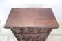 Antique solid walnut bedside table from the 18th century