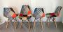 Set of 8 Charles Eames style chairs in various colours