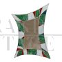 Shaped mirror in backlit colored glass