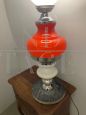 Nason style lamp in white and red Murano glass, 1960s