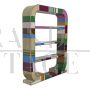 Art Deco style double-sided bookcase in multicolored Murano glass