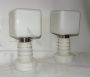Pair of Vitropol cube table lamps, Poland 1970s            