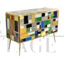 Design chest of drawers covered with multicolored Murano glass, 1980s