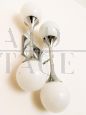 Vintage wall light in chromed metal and blown glass, Italy 1970s