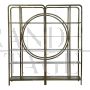 Art Deco style bookcase in chrome-gilded metal and smoked glass