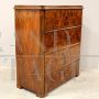 Antique Biedermeier dresser in walnut briar with drop-down top