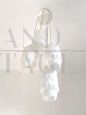 Vintage chandelier in white opaline glass, Italy 1980s