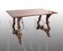 Antique refectory table in solid walnut, Naples, early 18th century