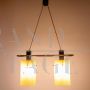 Stilnovo pendant chandelier in opaline glass and brass, Italy 1960s