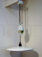 1930s up and down pendant light in painted ceramic