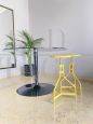 Pair of industrial stools in yellow metal, Italian design from the 70s