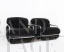 Pair of design armchairs by Mario Sabot in black velvet      