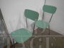 Pair of vintage green formica chairs, 1960s