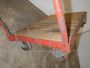 Industrial metal trolley with oak top, 1970s
