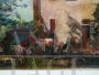 Painting Country house with garden, signed
