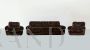 Wopps sofa couch amd armchairs by Ernesto Radaelli in brown velvet, 1970s