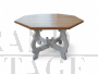 Octagonal chestnut wood table with shaped base, 1970s