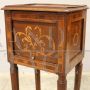Louis Philippe bedside table in finely inlaid walnut, Italy 19th century