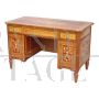 Richly inlaid antique style Lombard centre desk