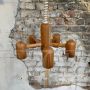 Design chandelier by Hustadt Leuchten in wood, 1980s
