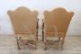 Pair of armchairs in natural poplar wood with jute seat