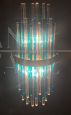 Pair of wall lights with Murano glass rods, art deco style