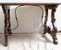 Antique refectory table in solid walnut, Naples, early 18th century