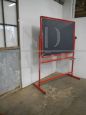 80s school blackboard in red metal and graphite