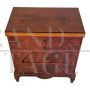 Empire dresser in mahogany feather with three drawers, mid 19th century