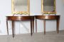 Pair of antique half-moon consoles in walnut, Italy - Parma 1770