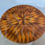 Antique round walnut table with Rolo inlay from the early 19th century