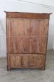 Antique late 19th century rustic wardrobe in solid walnut