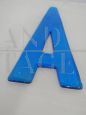 Letter A in light blue glass, 1980s            
