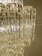 Large chandelier by Toni Zuccheri for Venini with worked Murano glass tubes