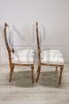 Pair of antique padded beech wood chairs, early 20th century